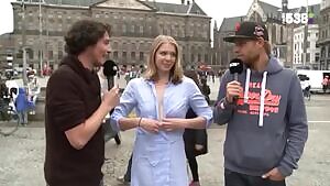 Streaking busy Amsterdam square