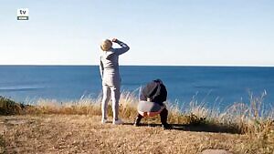 Rosemarie Mosbæk peeing again in Doggystyle