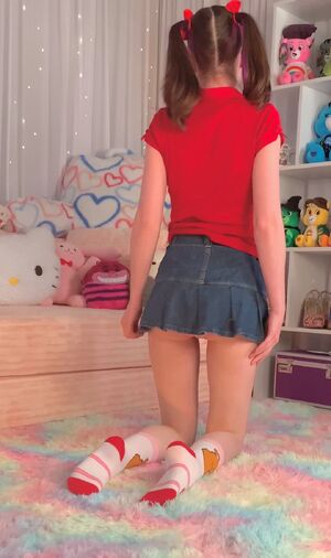 Upskirt Tease Ass Cute Panties Pigtails