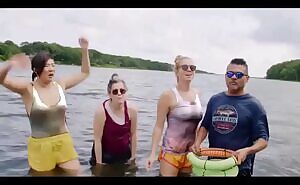 Molly Baz and Christina Chaey from Bon Appétit see-though wet shirt and hard nipples.