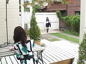 Older woman greets student