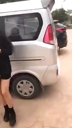 Asian girl naked on the street