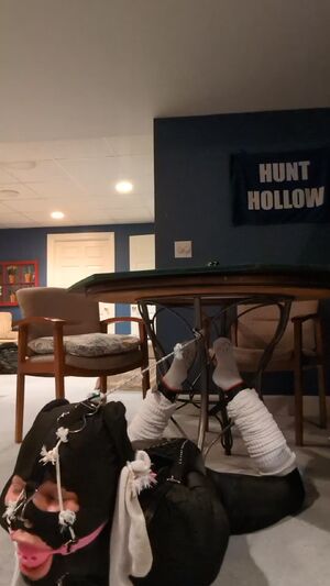 Hogtied to the table