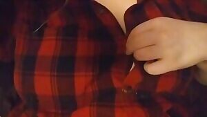 Red flannel titty reveal