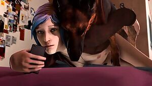 Chloe getting intimate with her dog