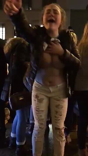 flashing after a football game