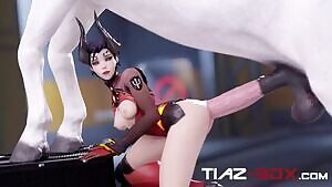 Mercy getting railed by a horse