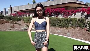 Petite teen's pussy full of cum