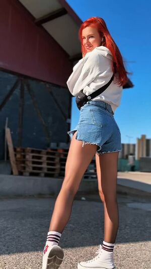 Legs From Behind Nylon Pantyhose Redhead