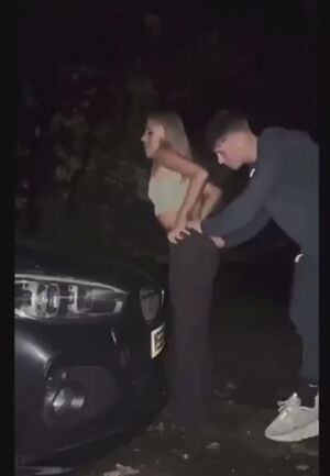 Petite Chicks Outdoor Standing Doggy tiny slut