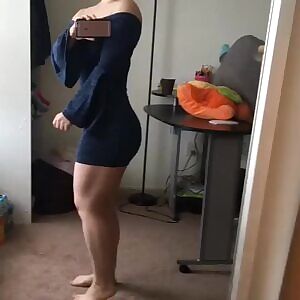 Checking herself out...