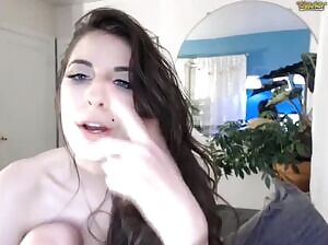 Audrey boops her nose and shows us her buttplug