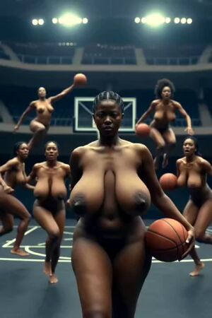 Ebony Exhibitionist Ai Generated Athlete Big Nipples