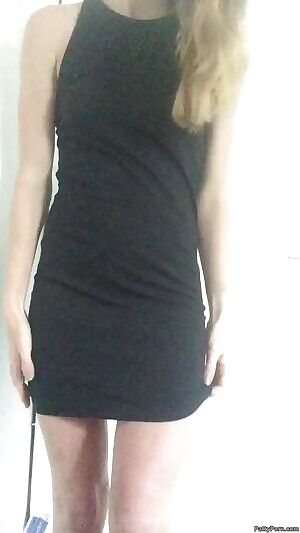 showing off her nude VS panties