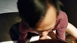 Asian twink sucks my cock