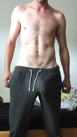 grey sweats are a bulging classic