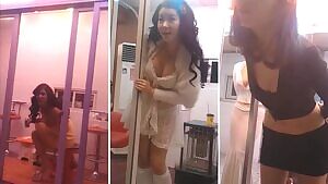 Window shopping at a red light district in Seoul