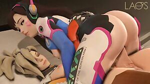 D.Va riding a futa Mercy