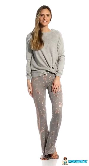 Claire modeling some knit pants. X-post /r/clairegerhardstein:)