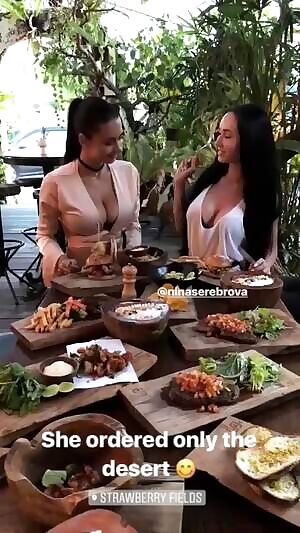 Poking Helga's breasts, with a fork