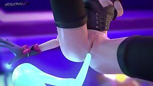 D.Va riding Symmetra's new invention