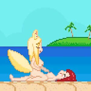 When you intentionally ignore the warning that the beach is closed; due to a thirsty kitsune who wants to ride futa dicks for days