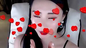 BJ 심쿵 plays with her breasts then bends over exposing the back of her pussy