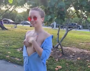 Public Flashing Amateur Boobs Brunette Cute