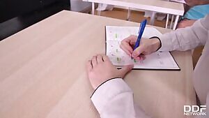 Naughty Schoolgirl Fucks in Class