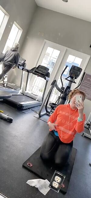 ive miles and a flash, with an unsuspecting old man on the treadmill in the background