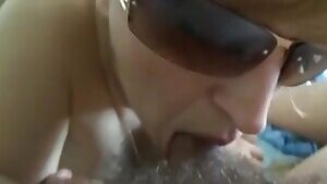 Blowing a beautiful mature woman