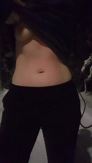 You liked my tits at work, how about my tits in the snow?