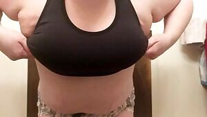 I'm too embarrassed to admit how many attempts this slow-mo titty drop took, more like a titty flop!