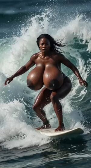 Ebony Girls Ai Generated BBW Beach
