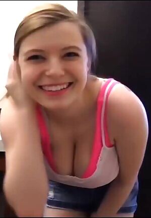 Busty girl showing off