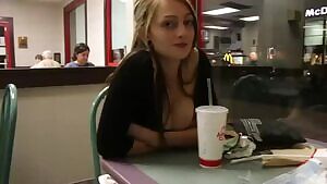 Dahlia Polk flashing in Arby's