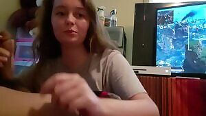 Girlfriend Sucks my Dick while I Play Video Games.