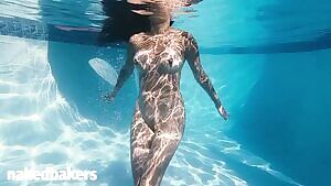 Casual jiggles in the pool.