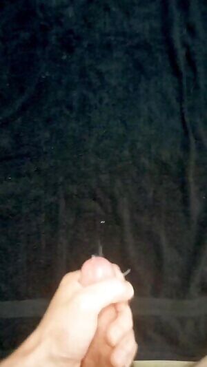 Cum blast. Completely missed the towel. Woops