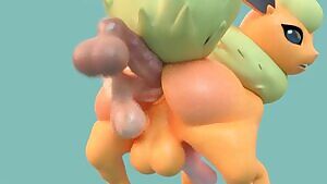 Animated- Flareon Double gay Penetration
