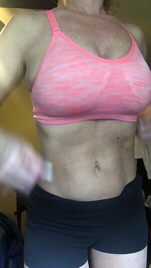 Tit drop after the gym