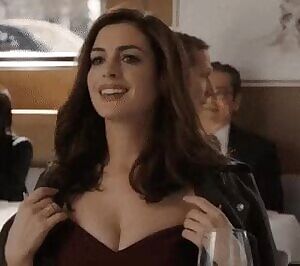 Cock hungry whore Anne Hathaway needs a rough double penetration in front of her husband.