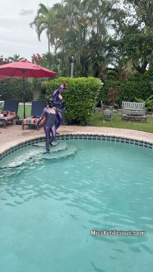 Shiny Ankle Socks Catsuit Latex Mask
