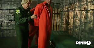 Skin Diamond - Fake lawyer takes two hungry cocks in prison.