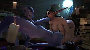 Deepthroating some Draenei cock