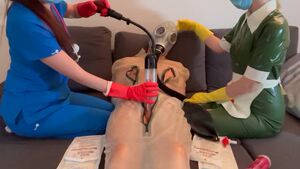 Nursing Handjob Femdom Latex Penis Pump