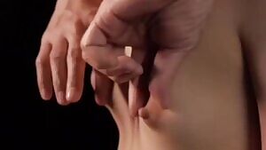 Tiny tit nipple play.