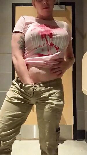 Naughty reveal in Starbucks bathroom