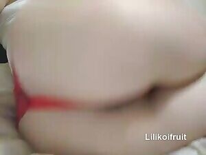 My booty in a teeny tiny thong