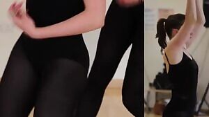 Maisie Williams in tight dance gear